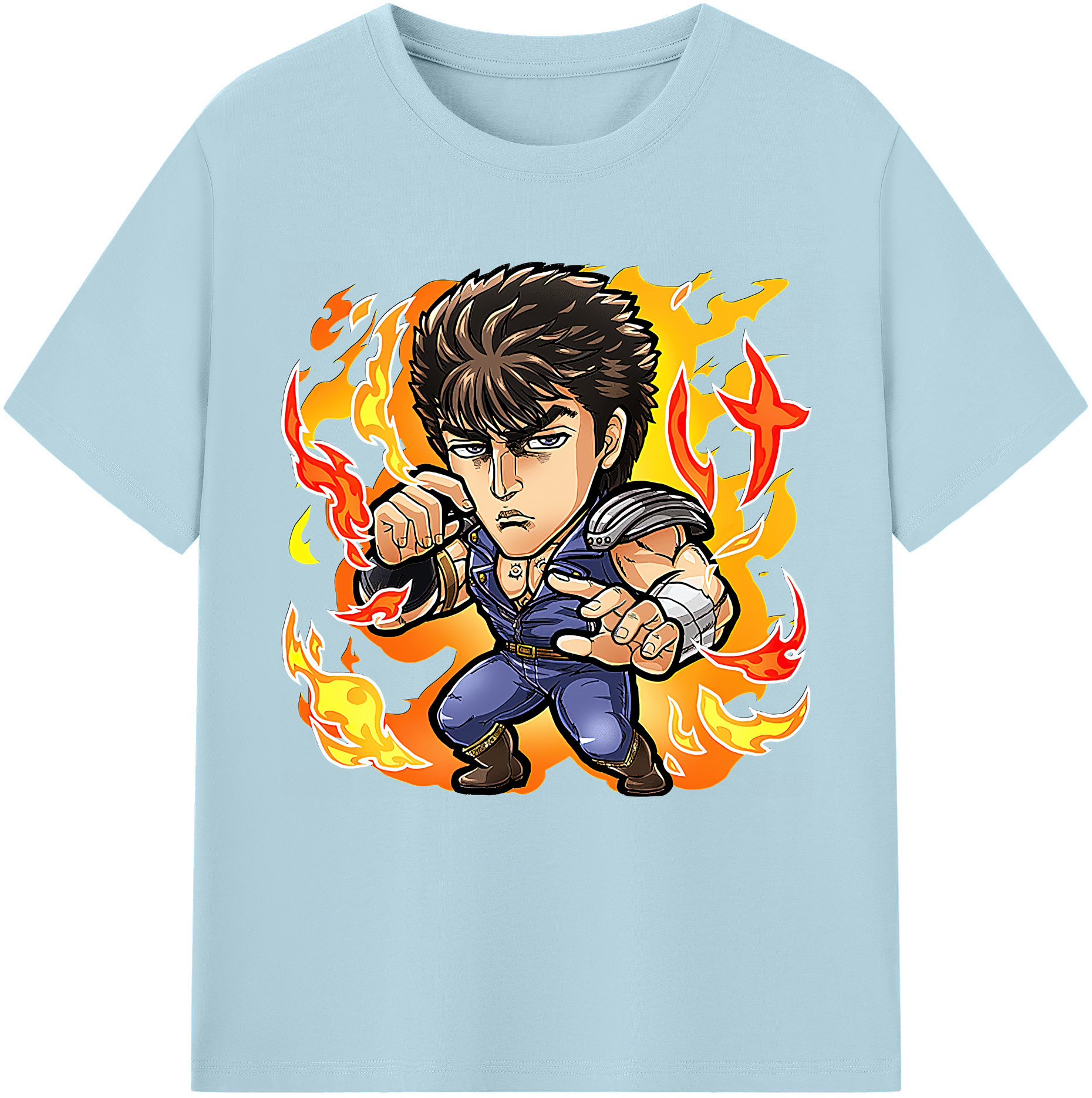 （画像用） 北斗の拳 Fist of the North Star 綿100％半袖Tシャツ（フロントプリント）